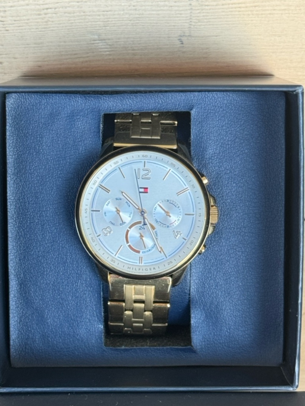 Tommy Hilfiger Gold and White Multi-Function Bracelet Watch